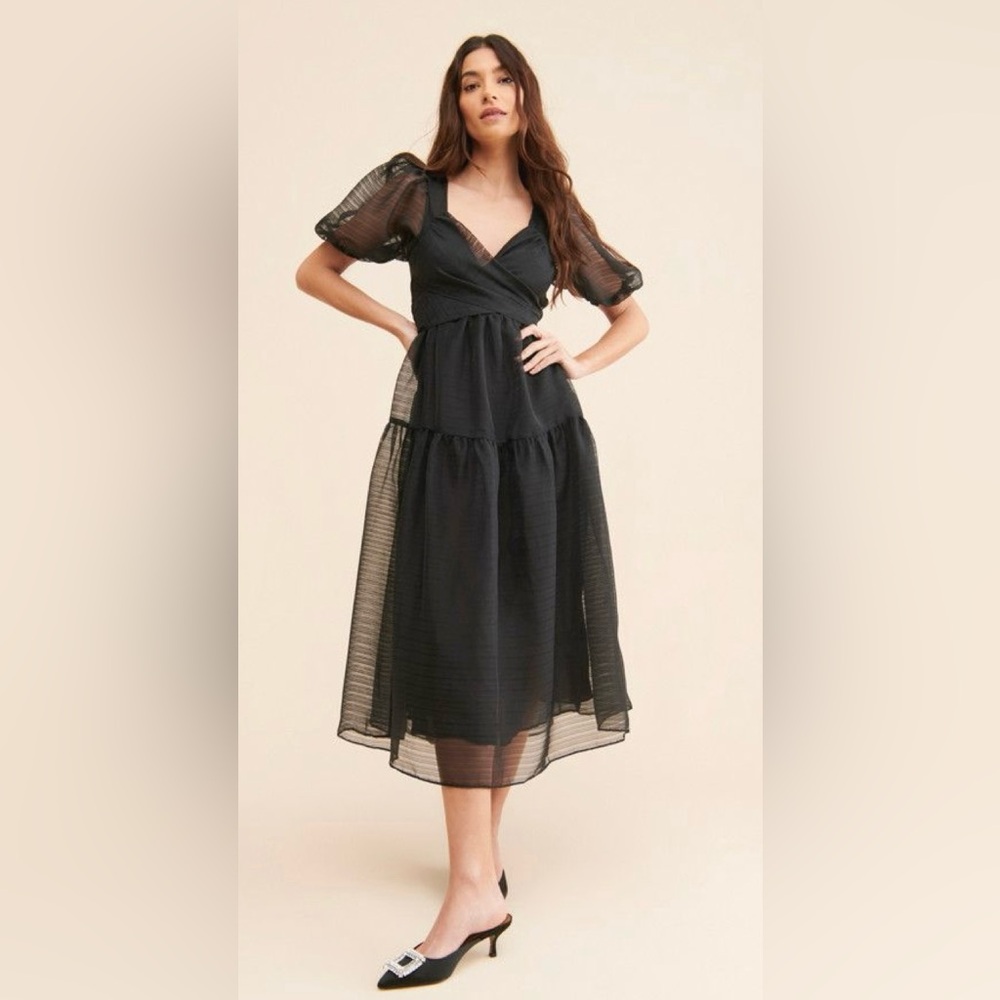 NWT Free People Cocktail Black Midi Dress